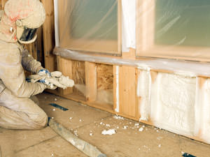 Insulation being applied to a Salt Point home